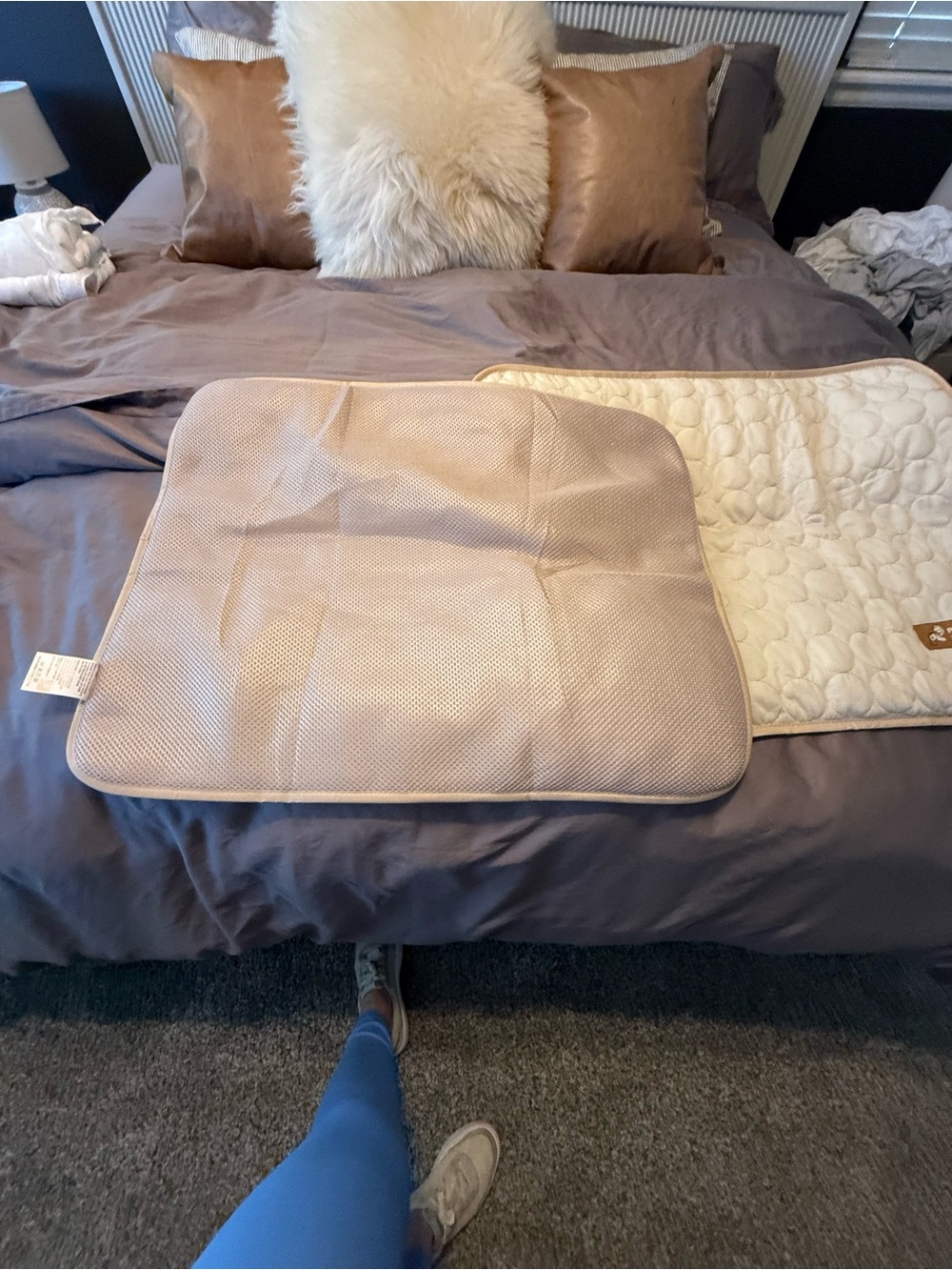2x Pelsbarn Cooling Cream Quilted Dog Mat - Reversible - Picture 3 of 5
